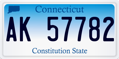 CT license plate AK57782