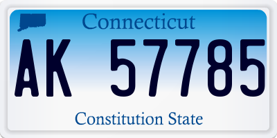 CT license plate AK57785