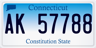 CT license plate AK57788