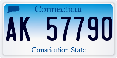 CT license plate AK57790