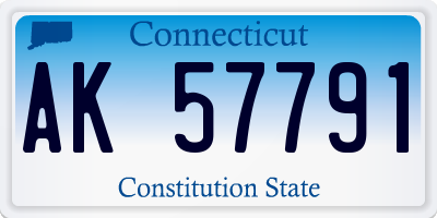 CT license plate AK57791