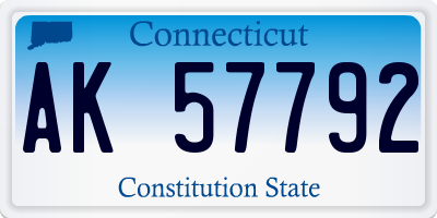CT license plate AK57792