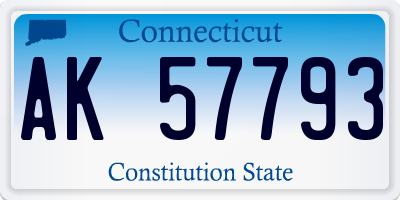 CT license plate AK57793
