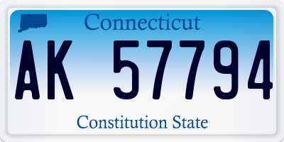 CT license plate AK57794