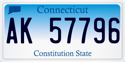 CT license plate AK57796