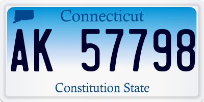 CT license plate AK57798