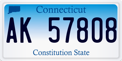 CT license plate AK57808
