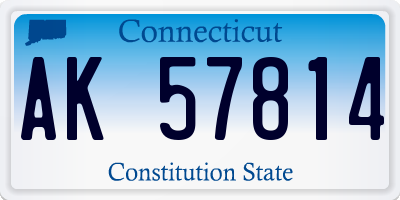 CT license plate AK57814