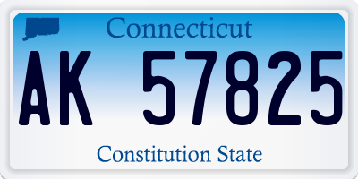 CT license plate AK57825