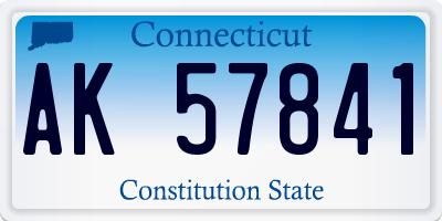 CT license plate AK57841