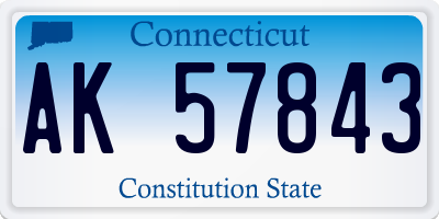 CT license plate AK57843
