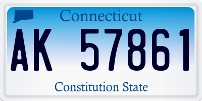 CT license plate AK57861