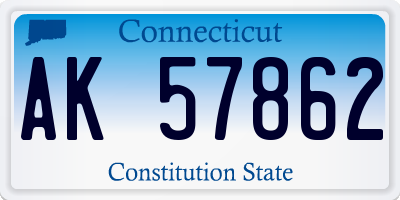 CT license plate AK57862