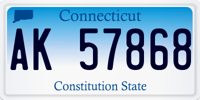 CT license plate AK57868