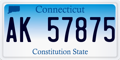 CT license plate AK57875
