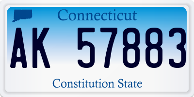 CT license plate AK57883