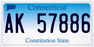 CT license plate AK57886