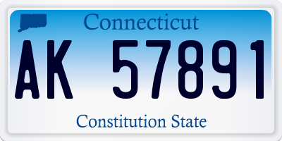 CT license plate AK57891