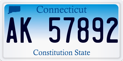 CT license plate AK57892