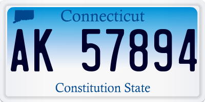 CT license plate AK57894