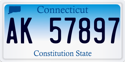 CT license plate AK57897