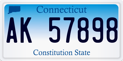 CT license plate AK57898