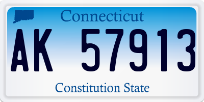 CT license plate AK57913