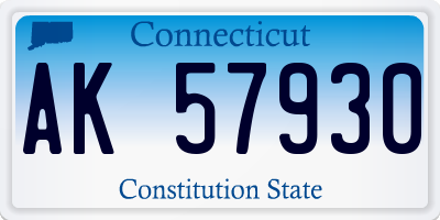 CT license plate AK57930