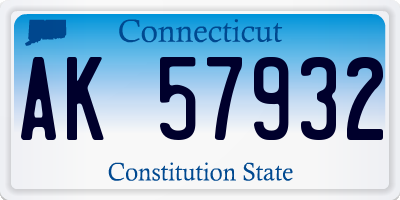 CT license plate AK57932