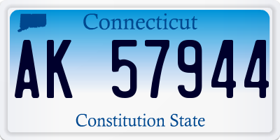 CT license plate AK57944