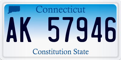 CT license plate AK57946