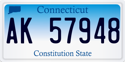 CT license plate AK57948