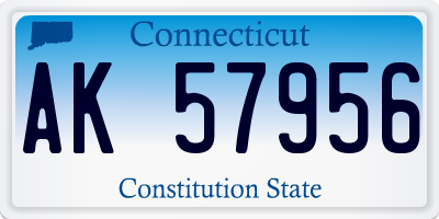 CT license plate AK57956
