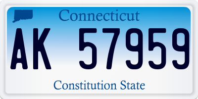 CT license plate AK57959