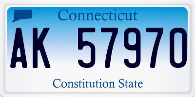 CT license plate AK57970