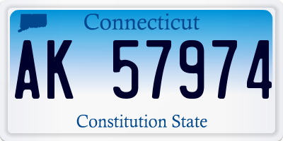 CT license plate AK57974