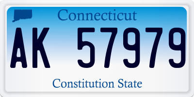 CT license plate AK57979