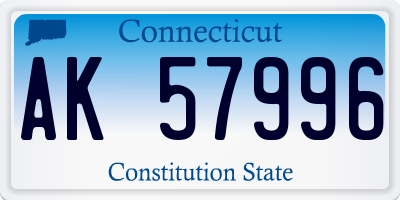 CT license plate AK57996