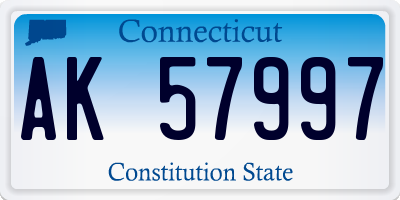 CT license plate AK57997