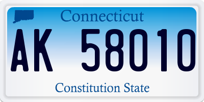 CT license plate AK58010