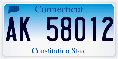 CT license plate AK58012