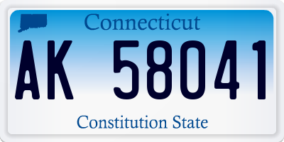 CT license plate AK58041
