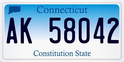 CT license plate AK58042