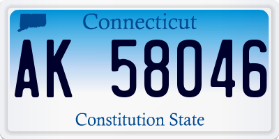 CT license plate AK58046