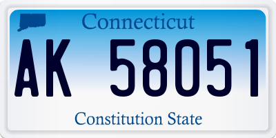 CT license plate AK58051