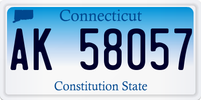 CT license plate AK58057