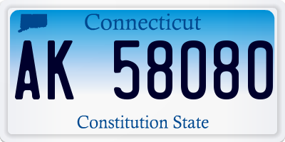 CT license plate AK58080