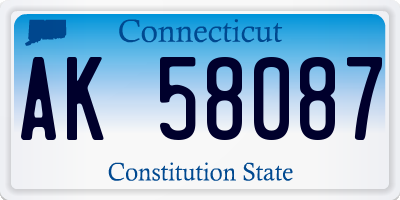 CT license plate AK58087