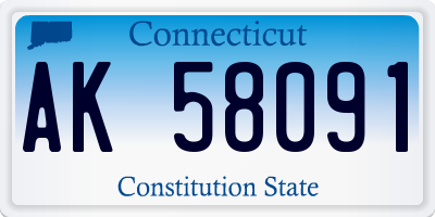 CT license plate AK58091
