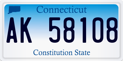 CT license plate AK58108